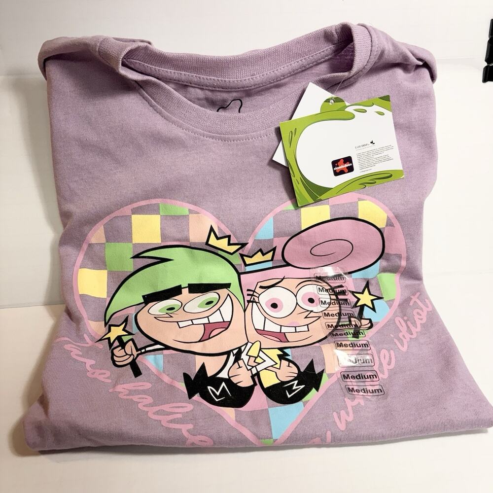 Fairly Odd Parents Unisex T Shirt Nickelodeon Adult Size M Purple NEW Cosmo Wand